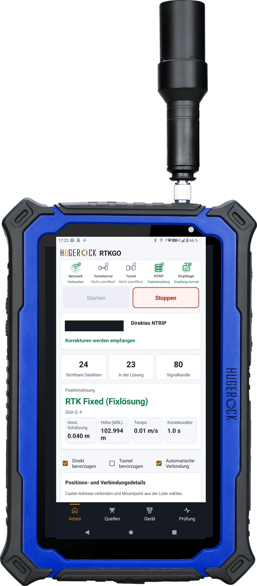 G71M — Helles RTK-Tablet im Hochformat