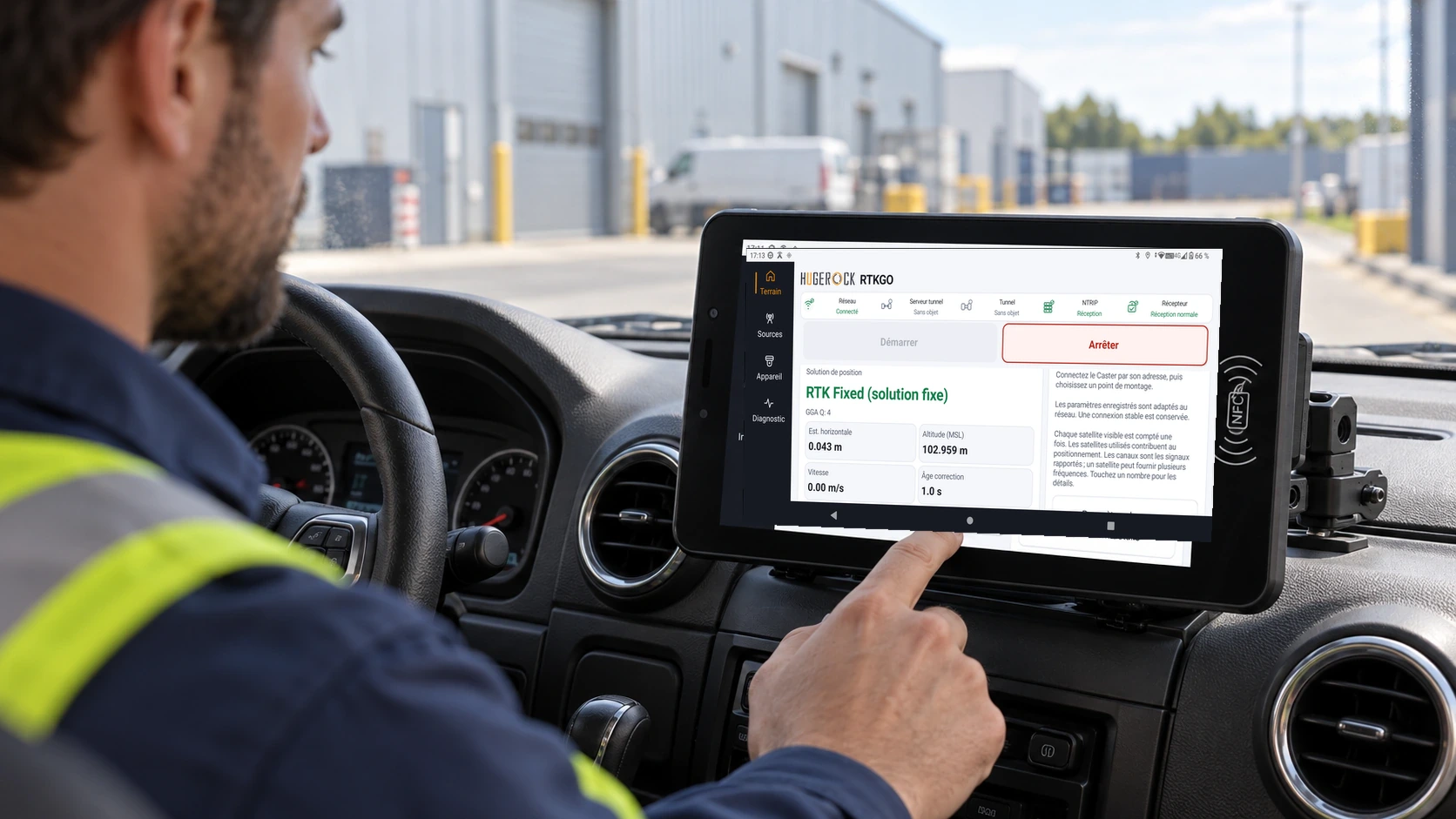 GK101M — Terminal RTK véhicule avec position et cap