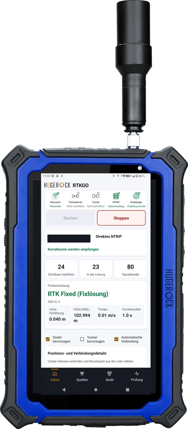 G71M — Helles RTK-Tablet im Hochformat