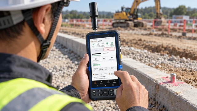 G60M construction checkpoints application illustration with RTKGO positioning interface