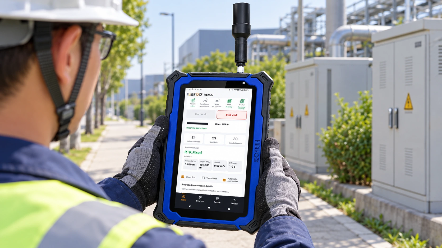 G71M utility inspection application illustration with recorded RTKGO interface